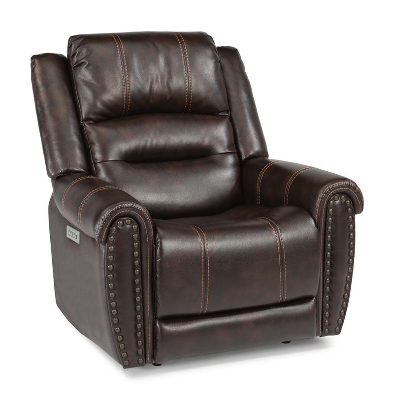 Flexsteel Oscar Power Recliner with Power Headrest and Lumbar - Furniture City (CA)l