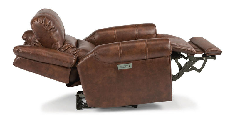 Flexsteel Oscar Power Recliner with Power Headrest and Lumbar - Furniture City (CA)l