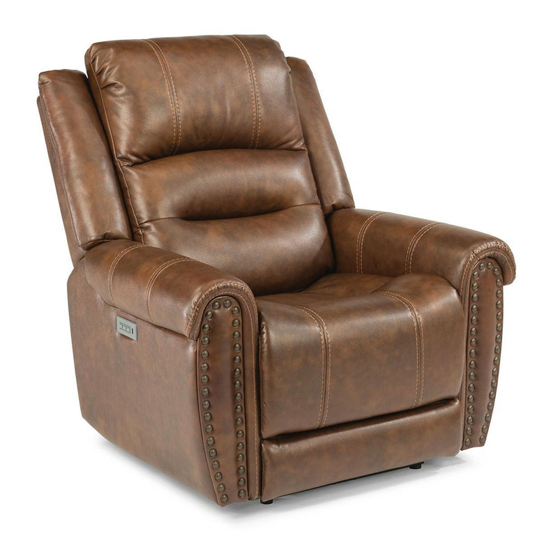 Flexsteel Oscar Power Recliner with Power Headrest and Lumbar - Furniture City (CA)l
