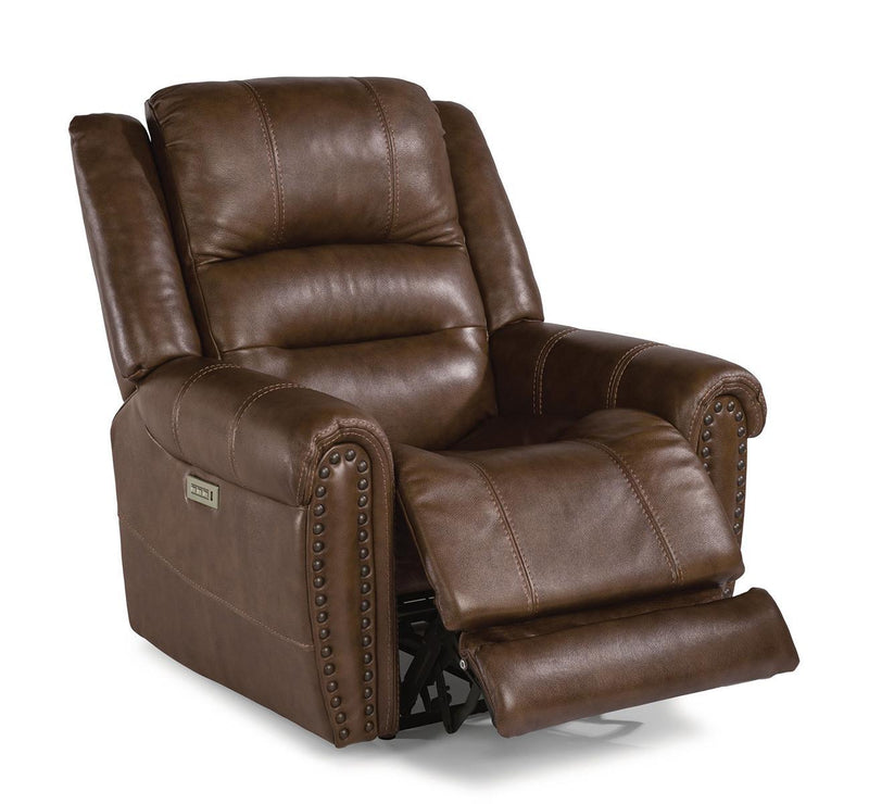 Flexsteel Oscar Power Recliner with Power Headrest and Lumbar - Furniture City (CA)l