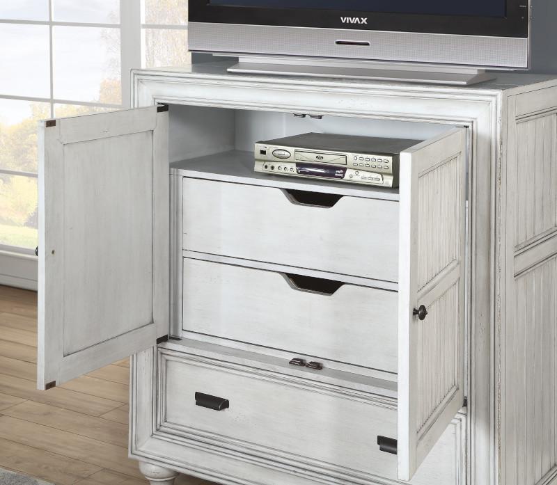 Flexsteel Wynwood Harmony Media Chest in White Wood - Furniture City (CA)l
