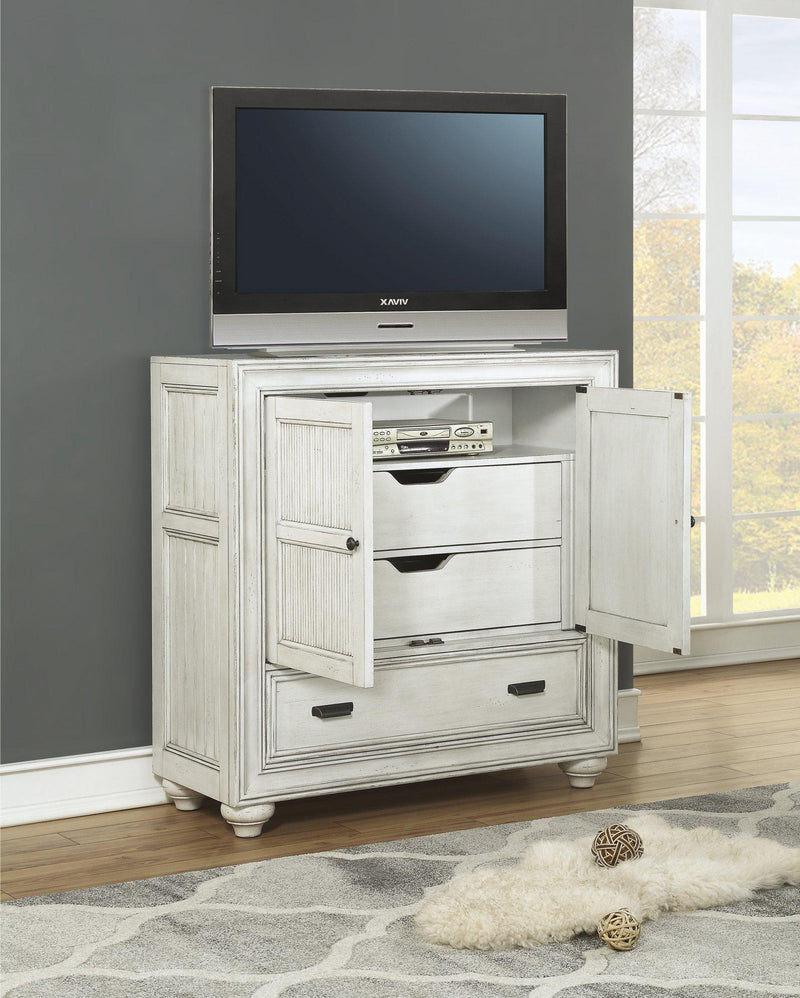 Flexsteel Wynwood Harmony Media Chest in White Wood - Furniture City (CA)l