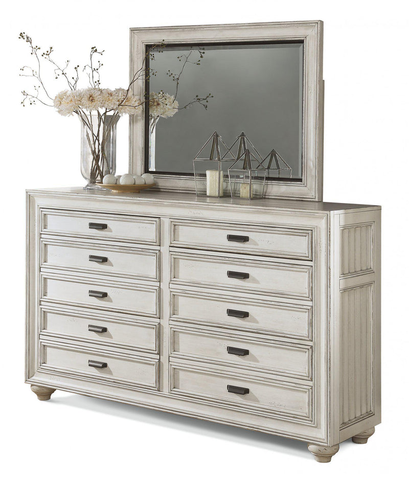 Flexsteel Wynwood Harmony Mirror in White Wood - Furniture City (CA)l