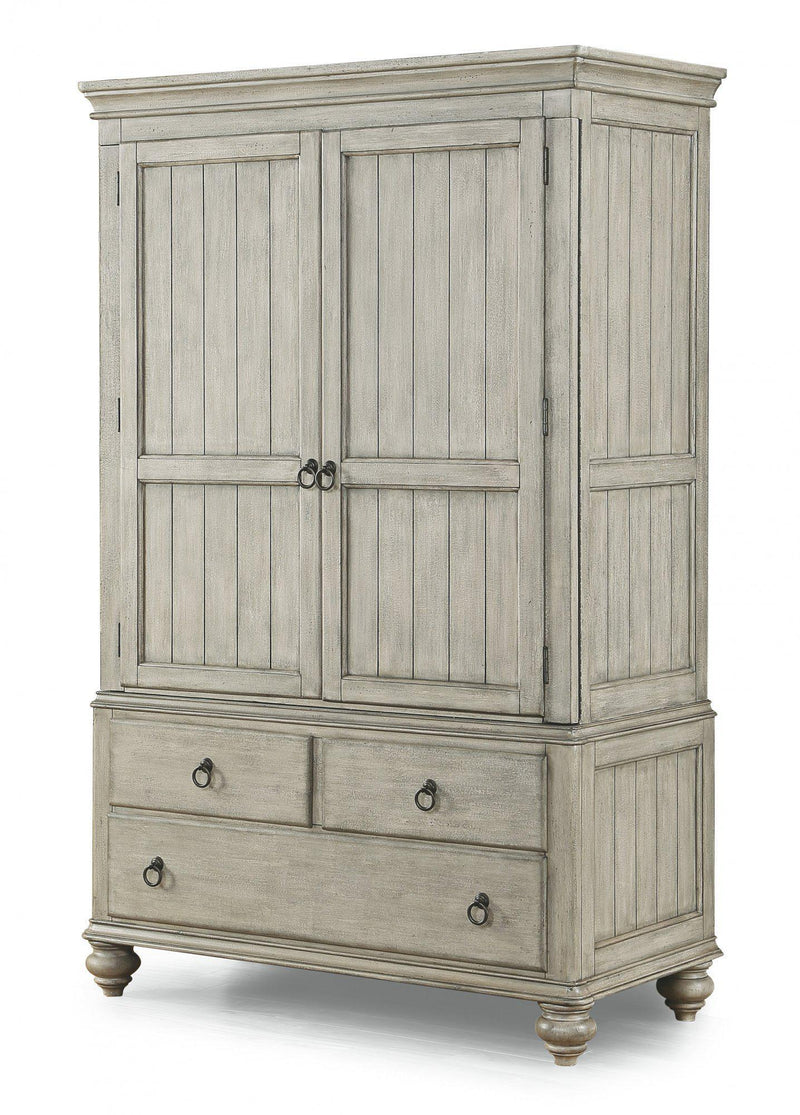 Flexsteel Wynwood Plymouth Armoire in Whitewash Wood - Furniture City (CA)l