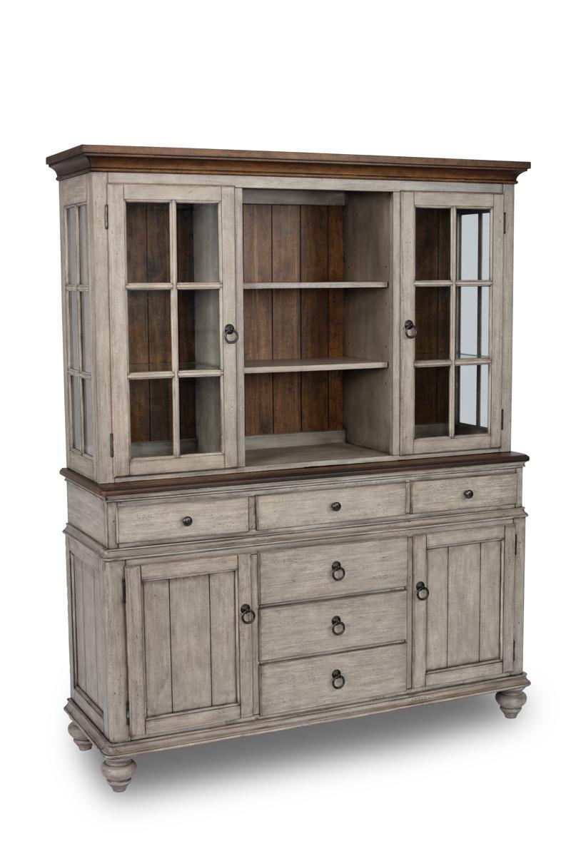 Flexsteel Wynwood Plymouth Buffet with Hutch in Two-Toned - Furniture City (CA)l