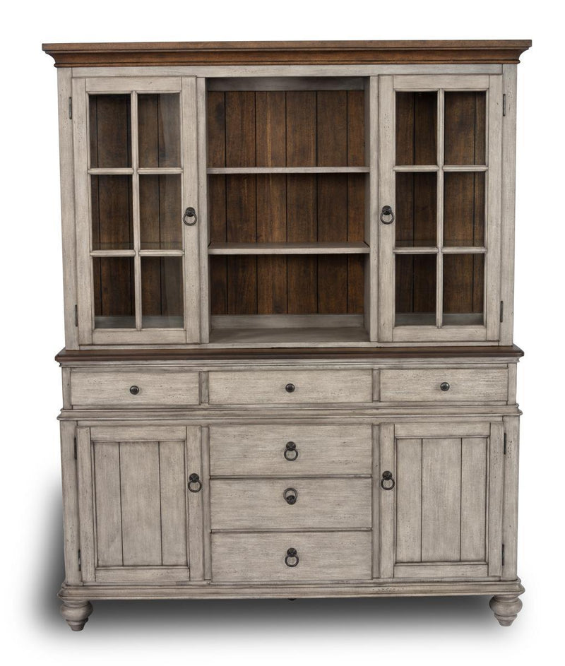 Flexsteel Wynwood Plymouth Buffet with Hutch in Two-Toned - Furniture City (CA)l