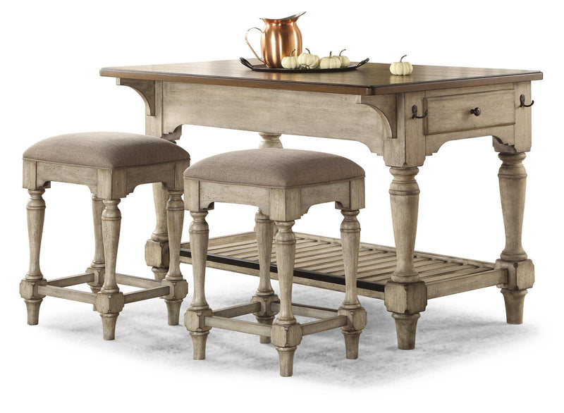Flexsteel Wynwood Plymouth Kitchen Island in Two-Toned - Furniture City (CA)l