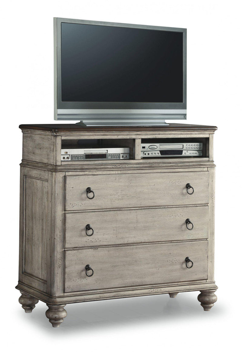 Flexsteel Wynwood Plymouth Media Chest in Whitewash Wood - Furniture City (CA)l