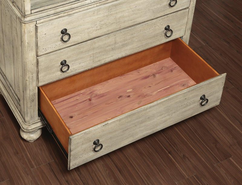 Flexsteel Wynwood Plymouth Media Chest in Whitewash Wood - Furniture City (CA)l