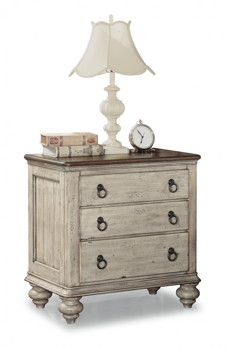 Flexsteel Wynwood Plymouth Night Stand in Whitewash Wood