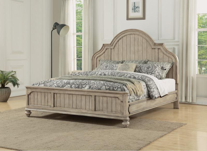 Flexsteel Wynwood Plymouth California King Panel Bed in Whitewash Wood