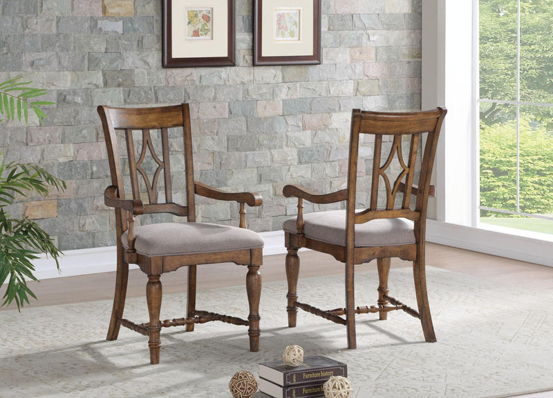 Flexsteel Wynwood Plymouth Upholstered Arm Chair (Set of 2) in Brown - Furniture City (CA)l