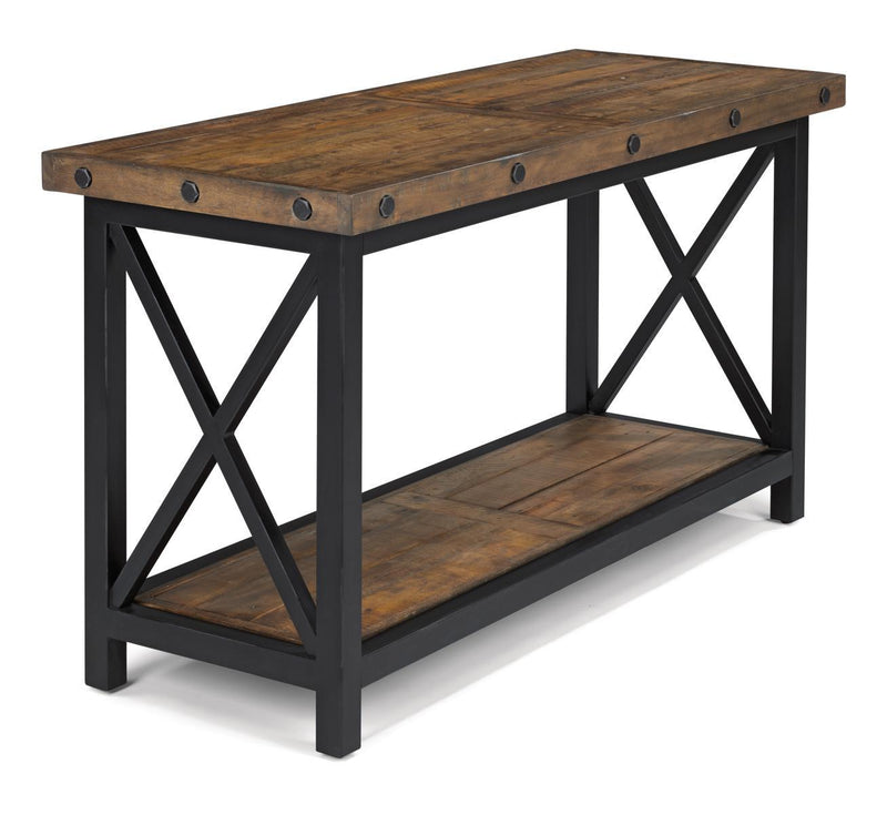 Flexsteel Carpenter Sofa Table in Rustic Brown - Furniture City (CA)l