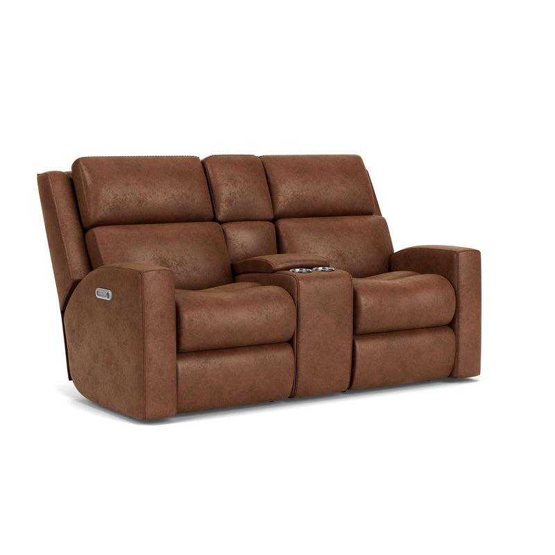 Score 2805-601L Power Reclining Loveseat with Console & Power Headrests & Lumbar - Furniture City (CA)l