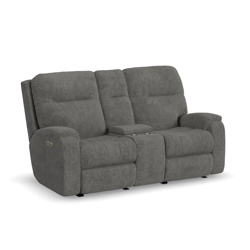 Penn 2860-601L Power Reclining Loveseat with Console & Power Headrests & Lumbar - Furniture City (CA)l
