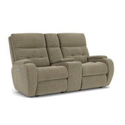 Strait 2906-601H Power Reclining Loveseat with Console & Power Headrests - Furniture City (CA)l