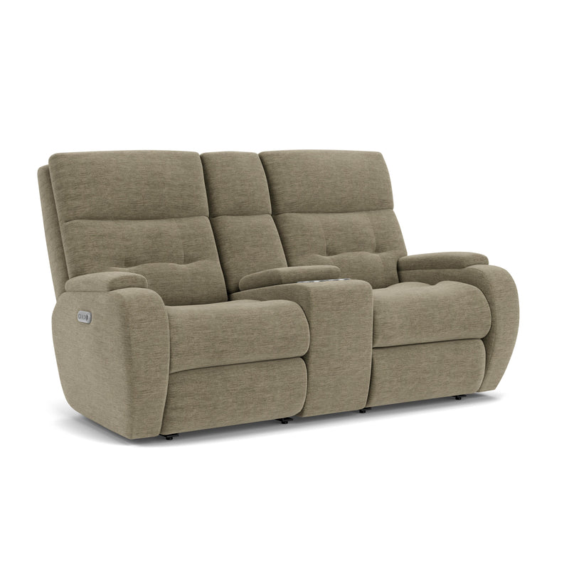 Strait 2906-601H Power Reclining Loveseat with Console & Power Headrests - Furniture City (CA)l