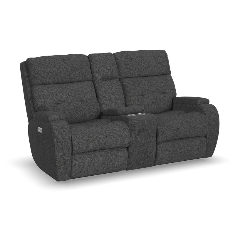 Strait 2906-601H Power Reclining Loveseat with Console & Power Headrests - Furniture City (CA)l