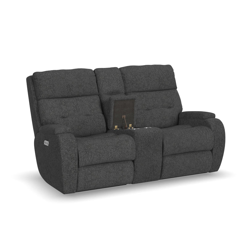 Strait 2906-601H Power Reclining Loveseat with Console & Power Headrests - Furniture City (CA)l