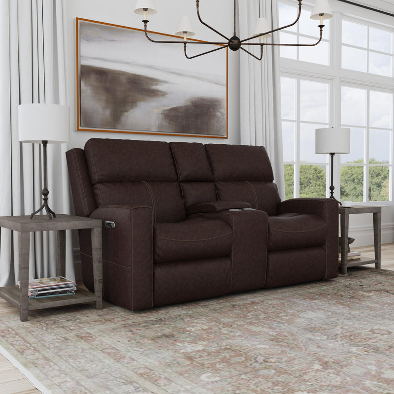 Score B3805-601L Power Reclining Loveseat with Console & Power Headrests & Lumbar - Furniture City (CA)l