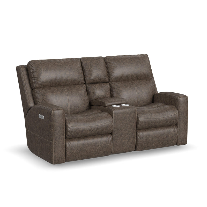 Score B3805-601L Power Reclining Loveseat with Console & Power Headrests & Lumbar - Furniture City (CA)l