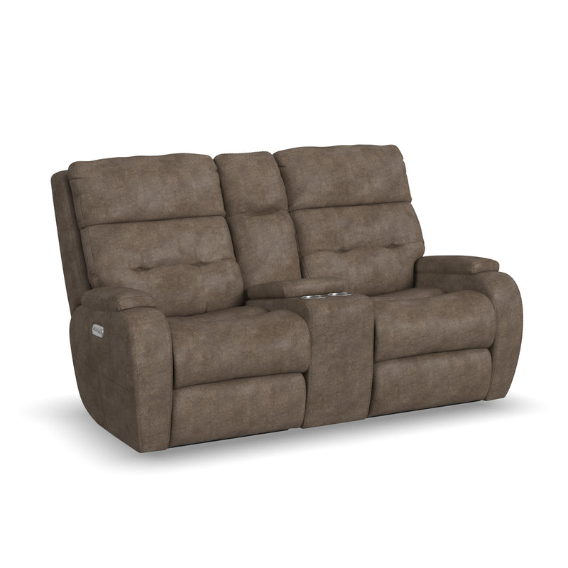 Strait B3906-601H Power Reclining Loveseat with Console & Power Headrests - Furniture City (CA)l
