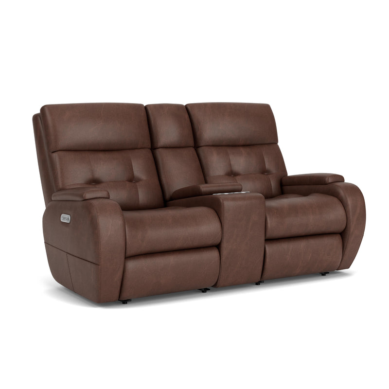 Strait B3906-601H Power Reclining Loveseat with Console & Power Headrests - Furniture City (CA)l