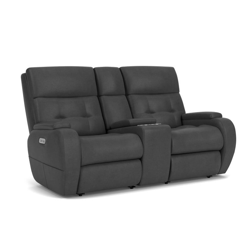 Strait B3906-601H Power Reclining Loveseat with Console & Power Headrests - Furniture City (CA)l
