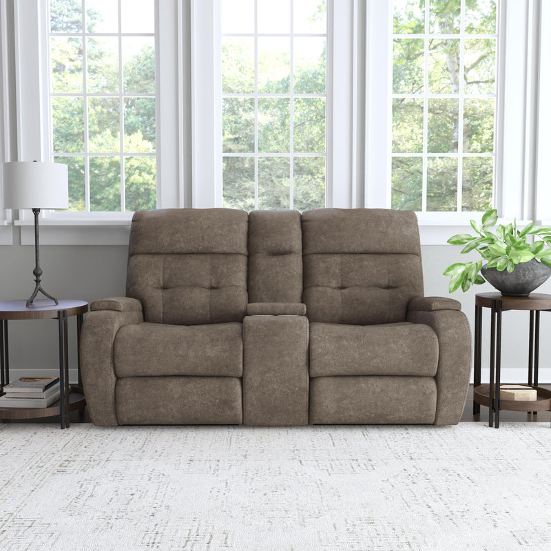 Strait B3906-601H Power Reclining Loveseat with Console & Power Headrests - Furniture City (CA)l