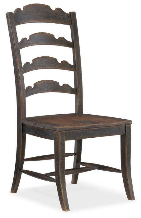 Hill Country Twin Sisters Ladderback Side Chair - 2 per carton/price ea - 5960-75310-BLK