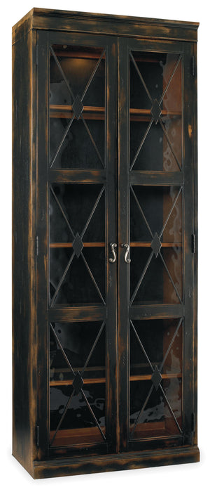 Sanctuary Two-Door Thin Display Cabinet - Ebony