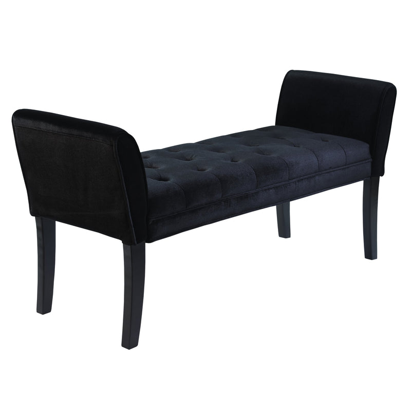 Chatham Bench in Black Velvet - Furniture City (CA)l