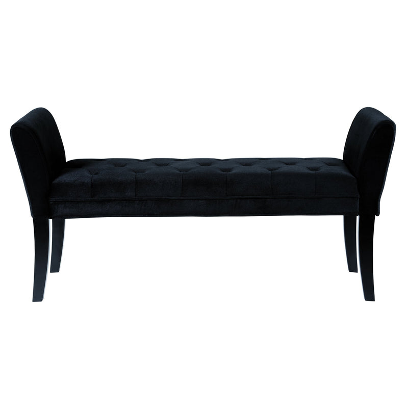 Chatham Bench in Black Velvet - Furniture City (CA)l