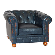 Winston Antique Blue Bonded Leather Sofa Chair - Furniture City (CA)l