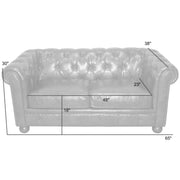 Winston Antique Blue Bonded Leather Loveseat - Furniture City (CA)l