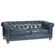 Winston Antique Blue Bonded Leather Sofa - Furniture City (CA)l