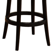 Boston 26" Counter Height Swivel Black Faux Leather and Black Wood Bar Stool - Furniture City (CA)l
