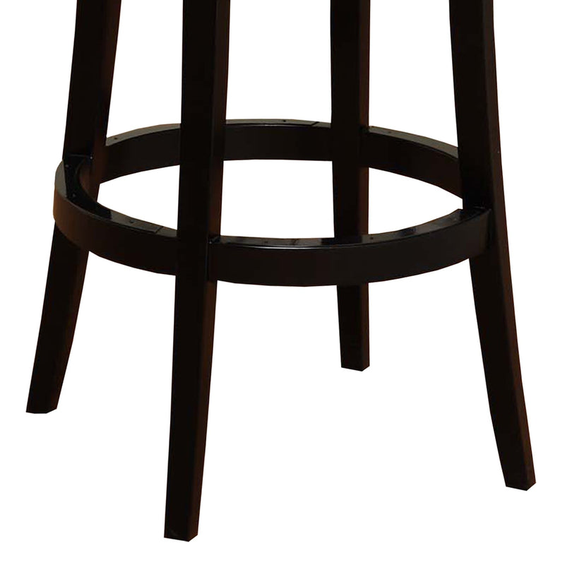 Boston 26" Counter Height Swivel Black Faux Leather and Black Wood Bar Stool - Furniture City (CA)l