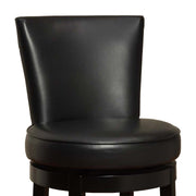 Boston 30" Bar Height Swivel Black Faux Leather and Black Wood Bar Stool - Furniture City (CA)l