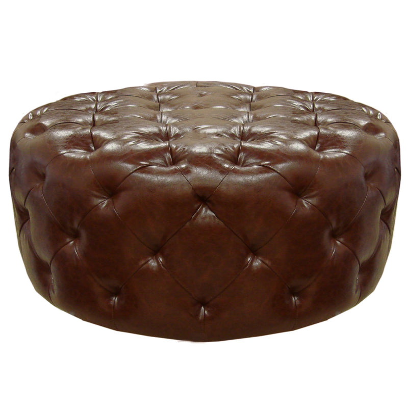 Victoria Ottoman In Brown Bonded Leather - Furniture City (CA)l
