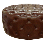 Victoria Ottoman In Brown Bonded Leather - Furniture City (CA)l