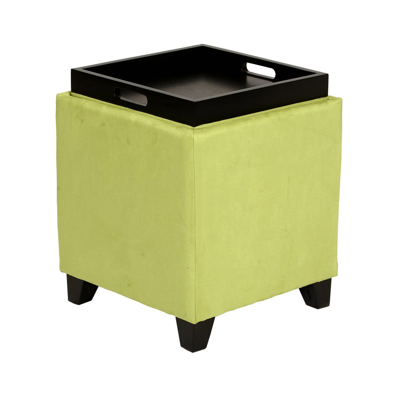 Rainbow Microfiber Storage Ottoman in Green Microfiber - Furniture City (CA)l