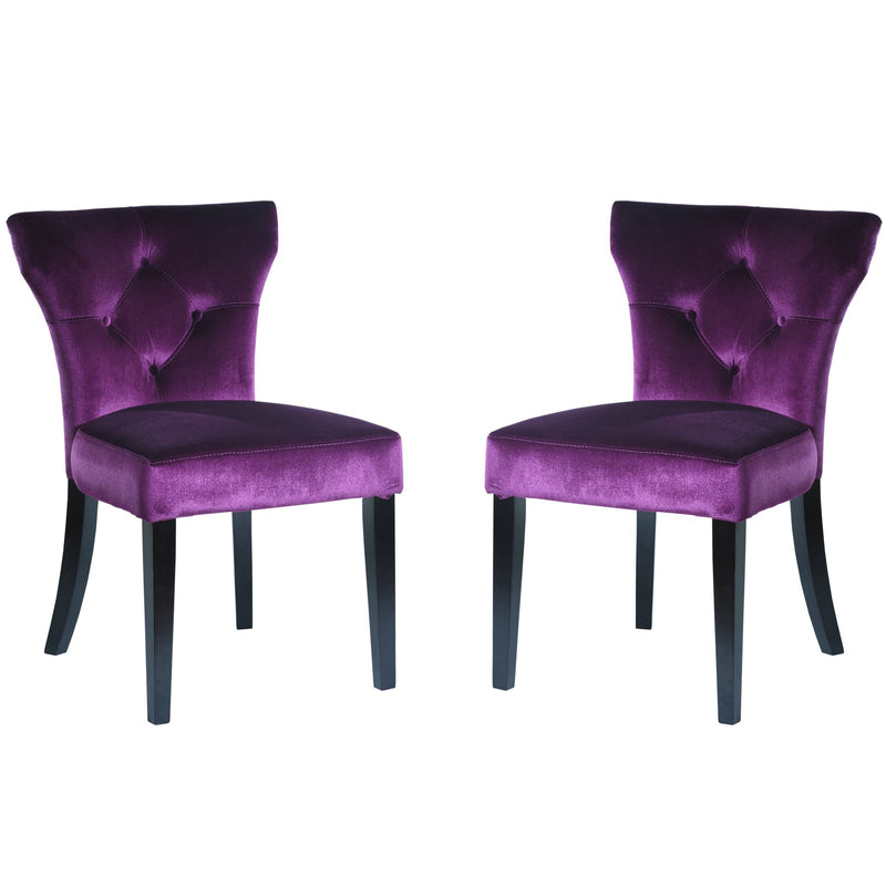Elise Side Chair in Purple Velvet - Set of 2 - Furniture City (CA)l