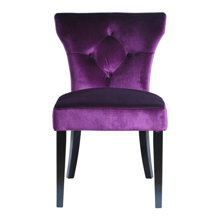 Elise Side Chair in Purple Velvet - Set of 2
