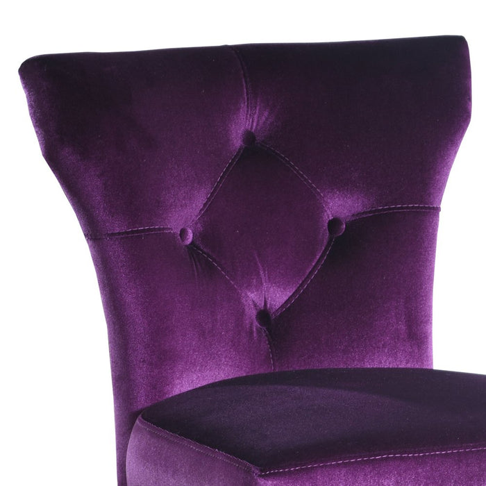 Elise Side Chair in Purple Velvet - Set of 2
