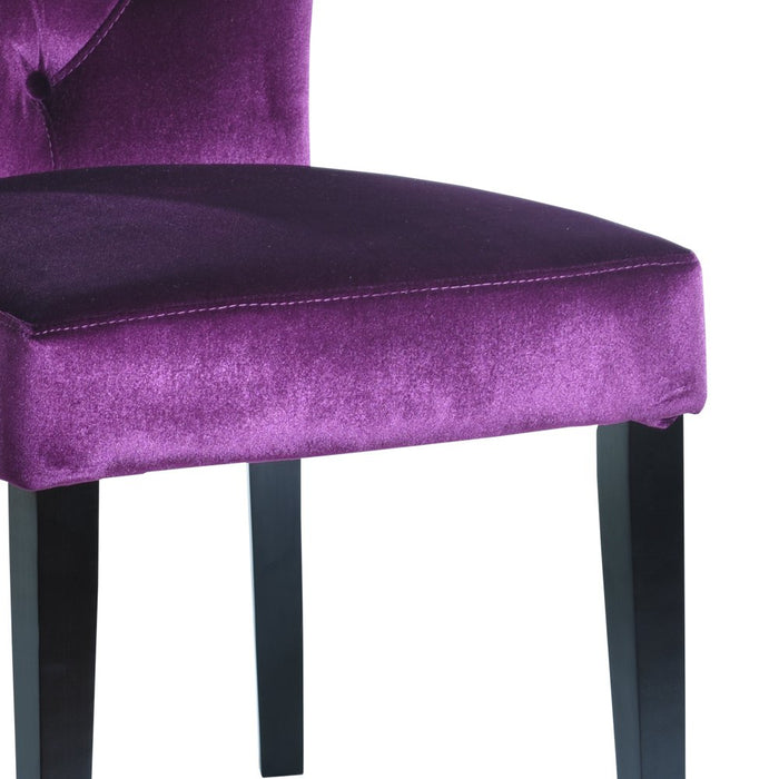 Elise Side Chair in Purple Velvet - Set of 2