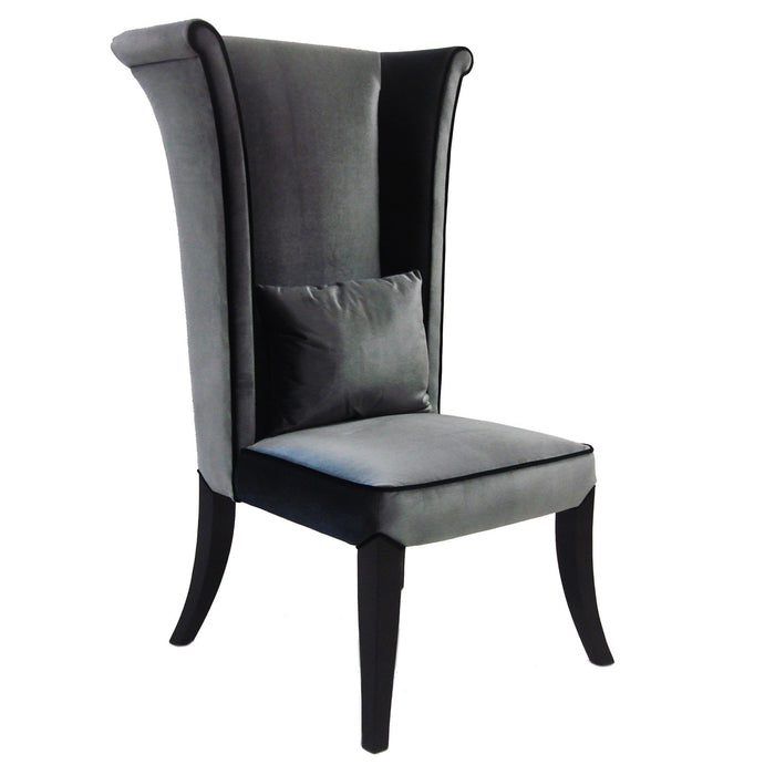 Mad Hatter Dining Chair In Gray Rich Velvet