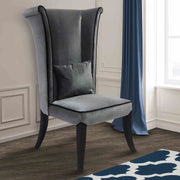 Mad Hatter Dining Chair In Gray Rich Velvet - Furniture City (CA)l