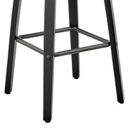 Arabela 26" Gray Faux Leather and Black Wood Swivel Bar Stool - Furniture City (CA)l