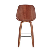 Arabela 26" Brown Faux Leather and Walnut Wood Swivel Bar Stool - Furniture City (CA)l